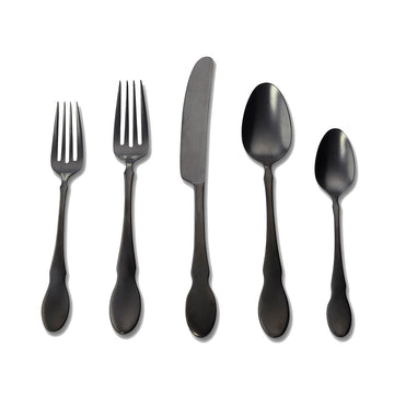 Juego de cubiertos Ebony 20pzas. acero negro Gourmet Settings